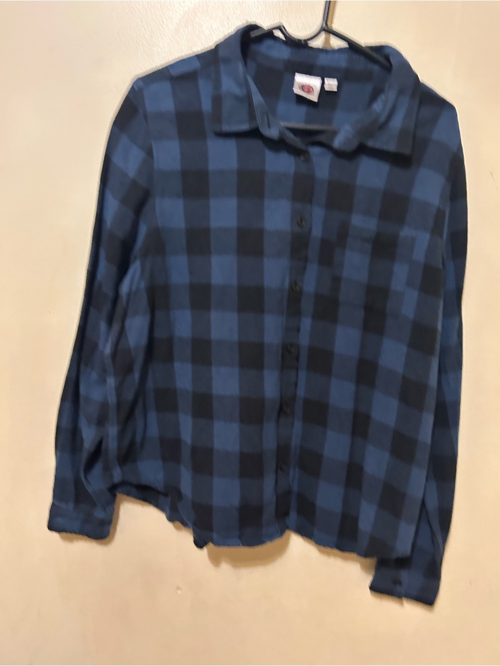 Grateful Dead Blue & Black Plaid flannel shirt with Skull Back Graphic Sz L - Picture 3 of 6